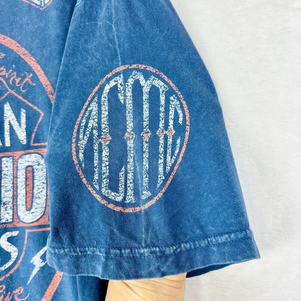 Affliction American Customs Tee Shirt Size 2XL Crewneck Blue Jesse Pinkman Y2K - Picture 4 of 6